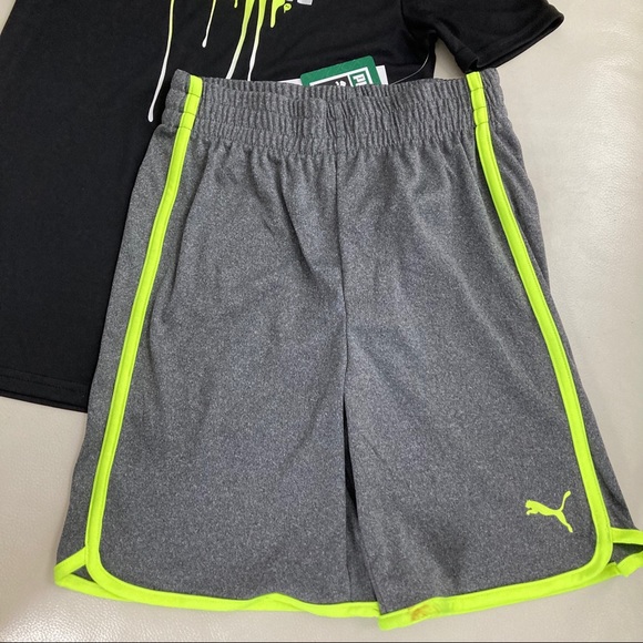 Puma neon black grey short sleeve big boy active shoots set 4064 - Picture 3 of 7